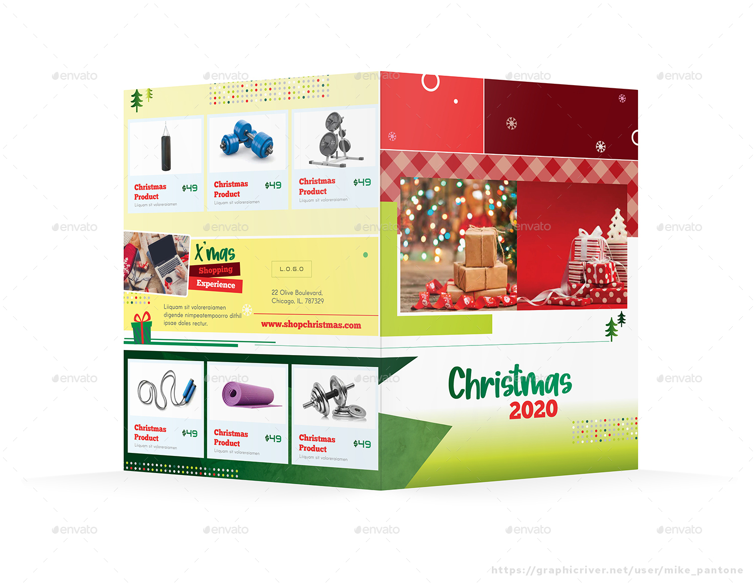 Christmas Shop 2020 Bifold Brochure, Print Templates GraphicRiver